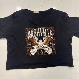 Altar'd State Black Nashville Graphic Crop Top